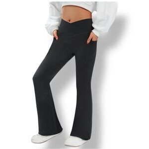 4/$20 Ewedoos Black High Rise V Waist Flare Pocket Legging Bootcut Yoga Pants M